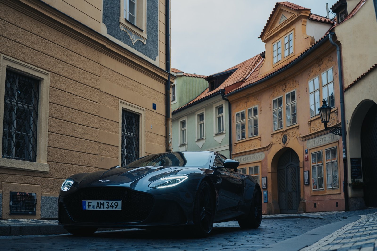 Aston Martin in the city, daylight